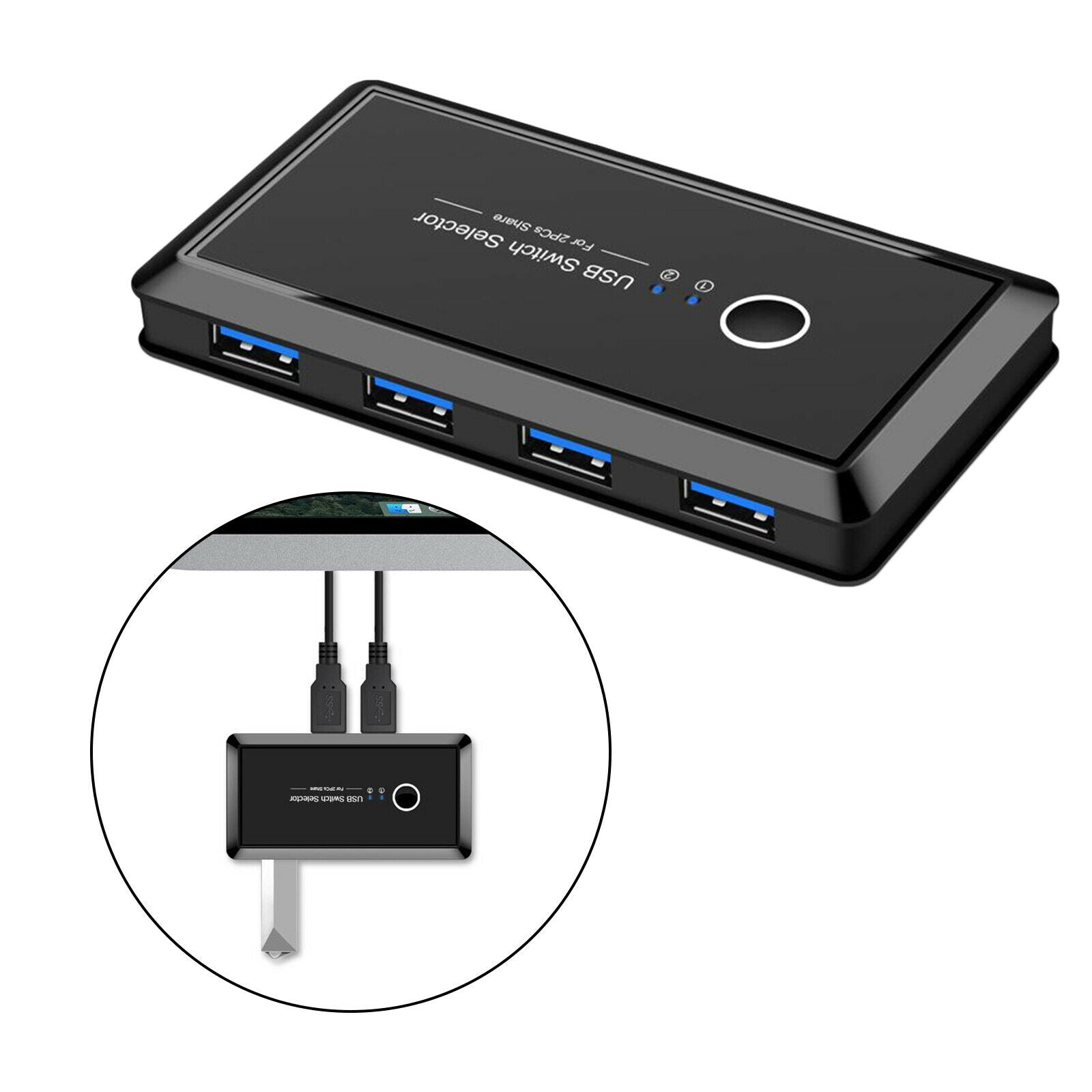 USB 3.0 Switch Selector 4 Port 2 Computers Sharing Switcher Box Hub For PC