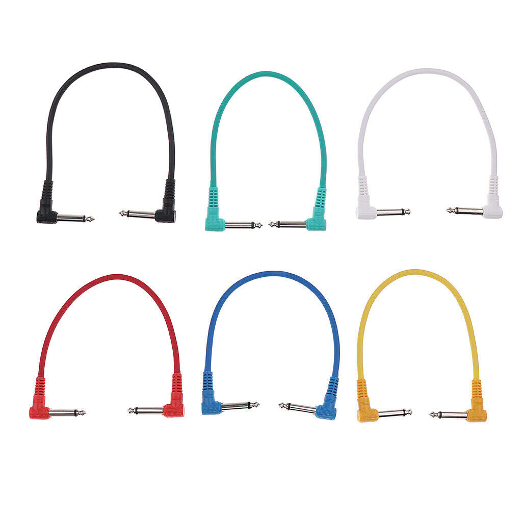 6 Pieces Multicolor Guitar Right Angle Cord Effects Pedals Cord Replacement