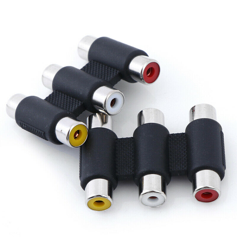1PC 3 RCA AV audio video female to female jack coupler adapter 3RCA connec * Tt