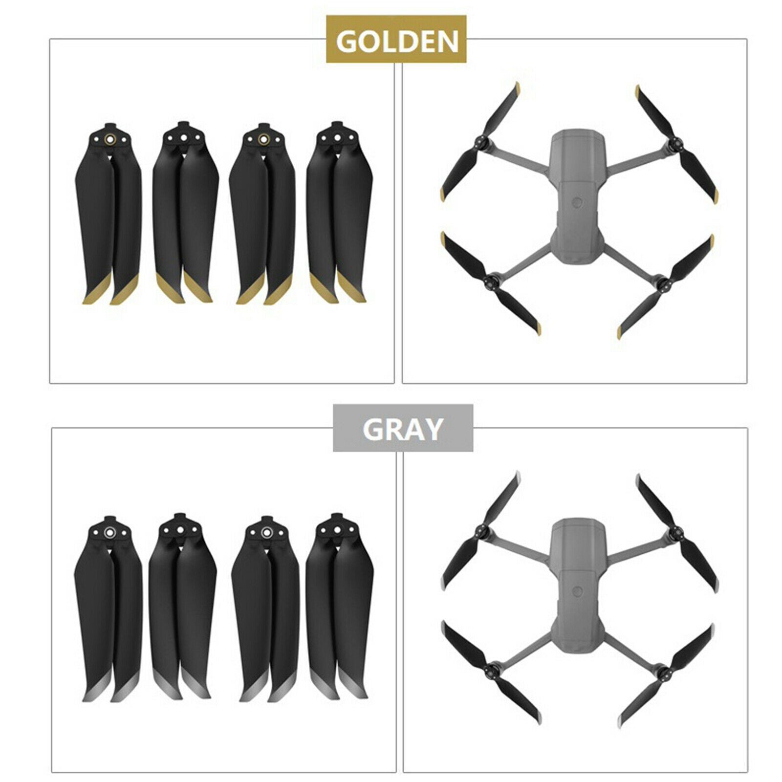 2X 7238F Propellers Blade for DJI Mavic Air 2S Drone Accessories 2 Pair Orange