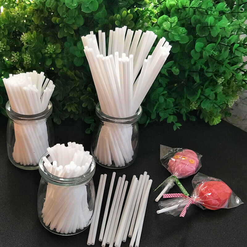 100pcs/set Disposal Lollipop Sticks Candy Pops Plastic Sucker Tubes Sticks To BU