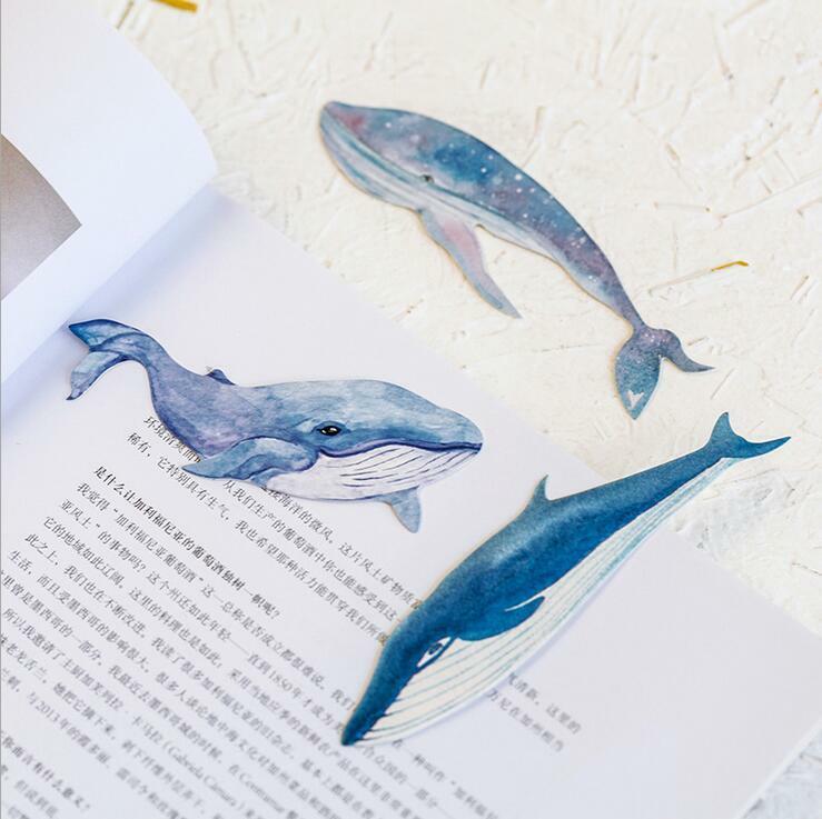 30pcs/Pack Ocean elf whale Bookmark Paper Message card Office School Stationery