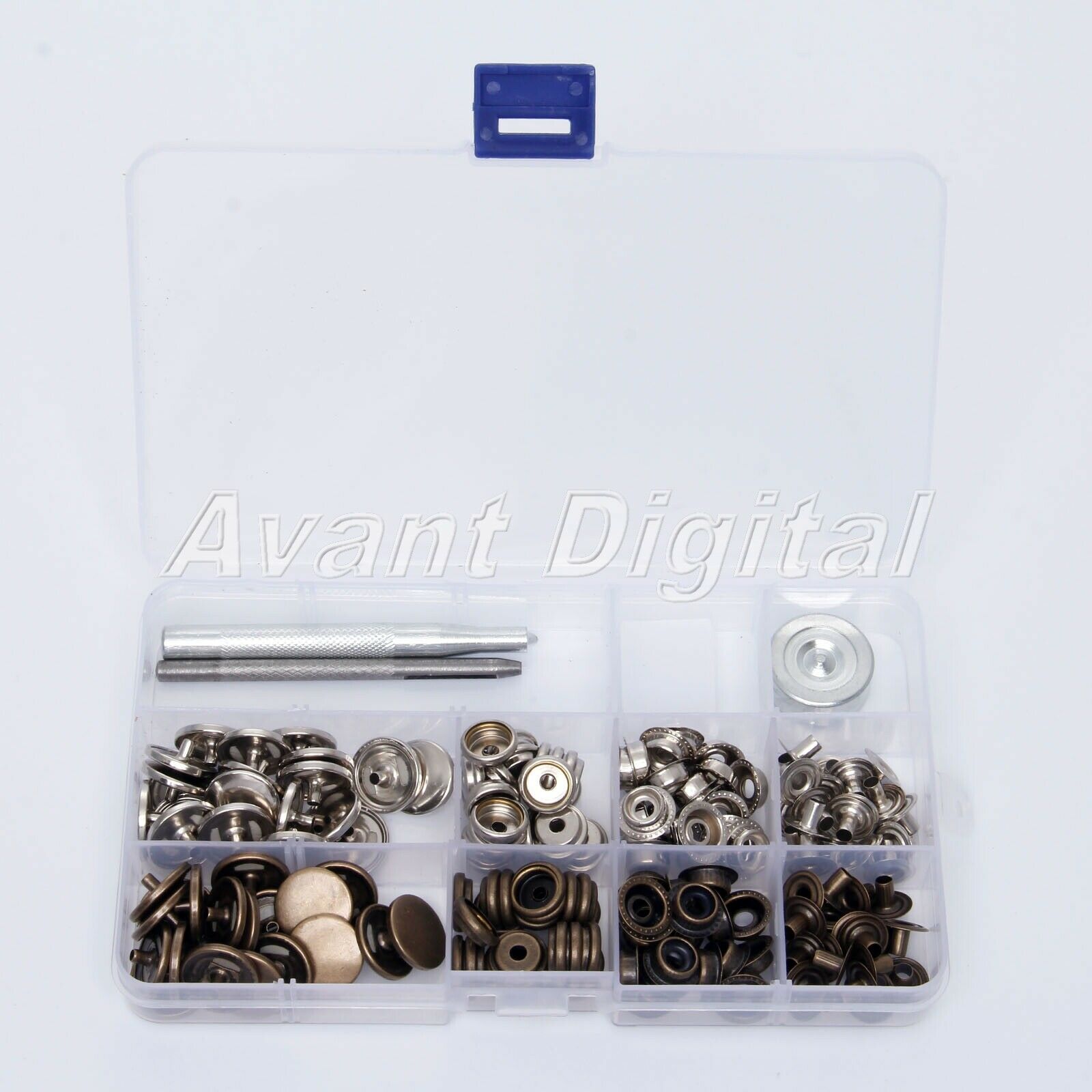17mm 40Sets Snap Fastener Buttons + 3Pcs Tools Press Studs Sewing Leather Craft