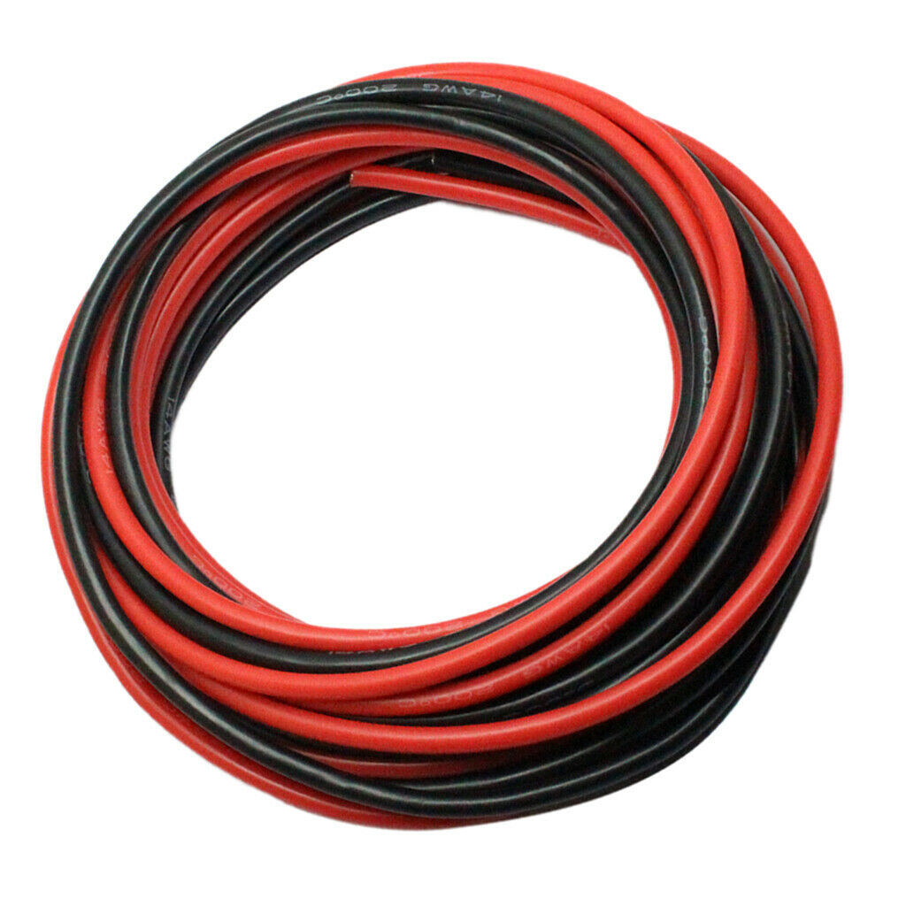 2Pcs 14AWG Flexible Soft Silicone Wire Cable High Temperature Resistant