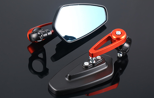 2pc Motorcycle handlebar mirror Reversing rearview Blue glass anti-glare