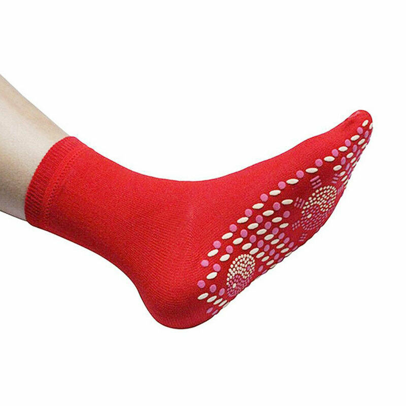 Socks Yoga Auto-Chauffantes Magnetic Unisex - Red Color - New