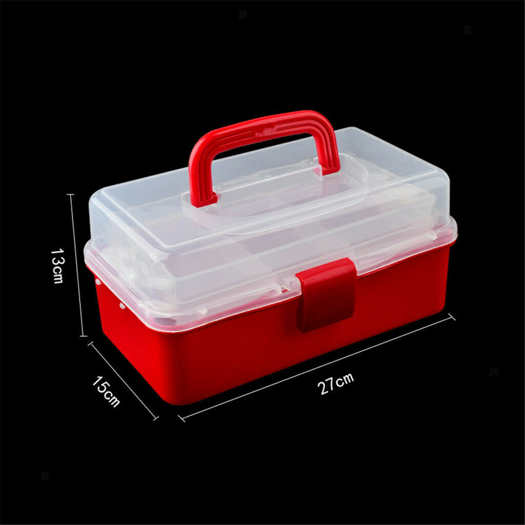 Plastic 2 Tier Trays Crafts Supply Storage Box / First Aid Carrying Case / Nail