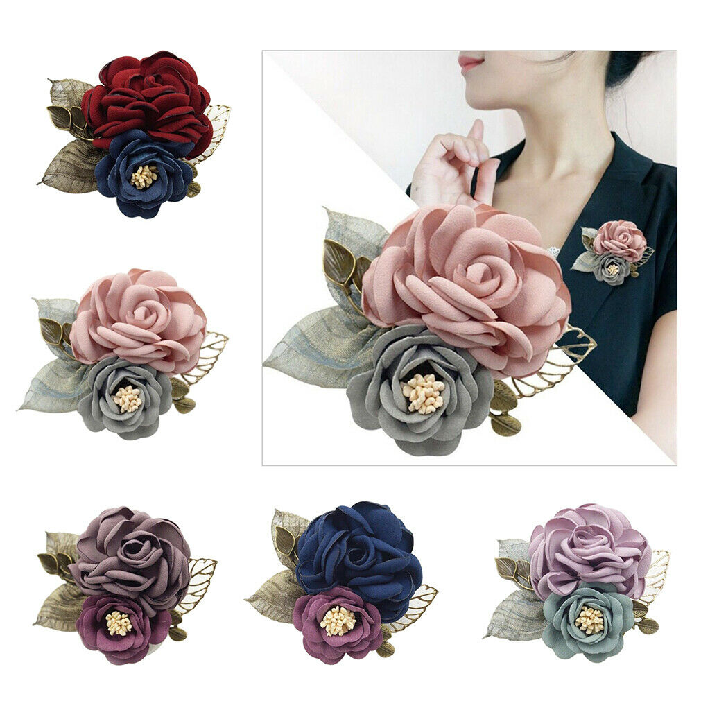 Korean Brooch Pin Groom Artificial Flower Corsage Proms Dress Decoration
