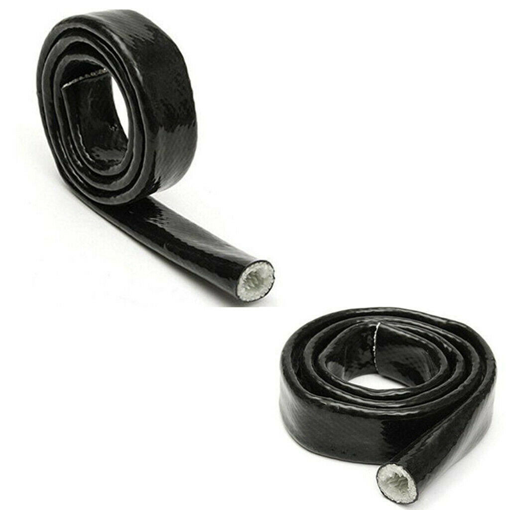 Black Fiberglass Fire Sleeve Heat Shield Sleeve AN10 Fuel Hose Cover ID:16mm