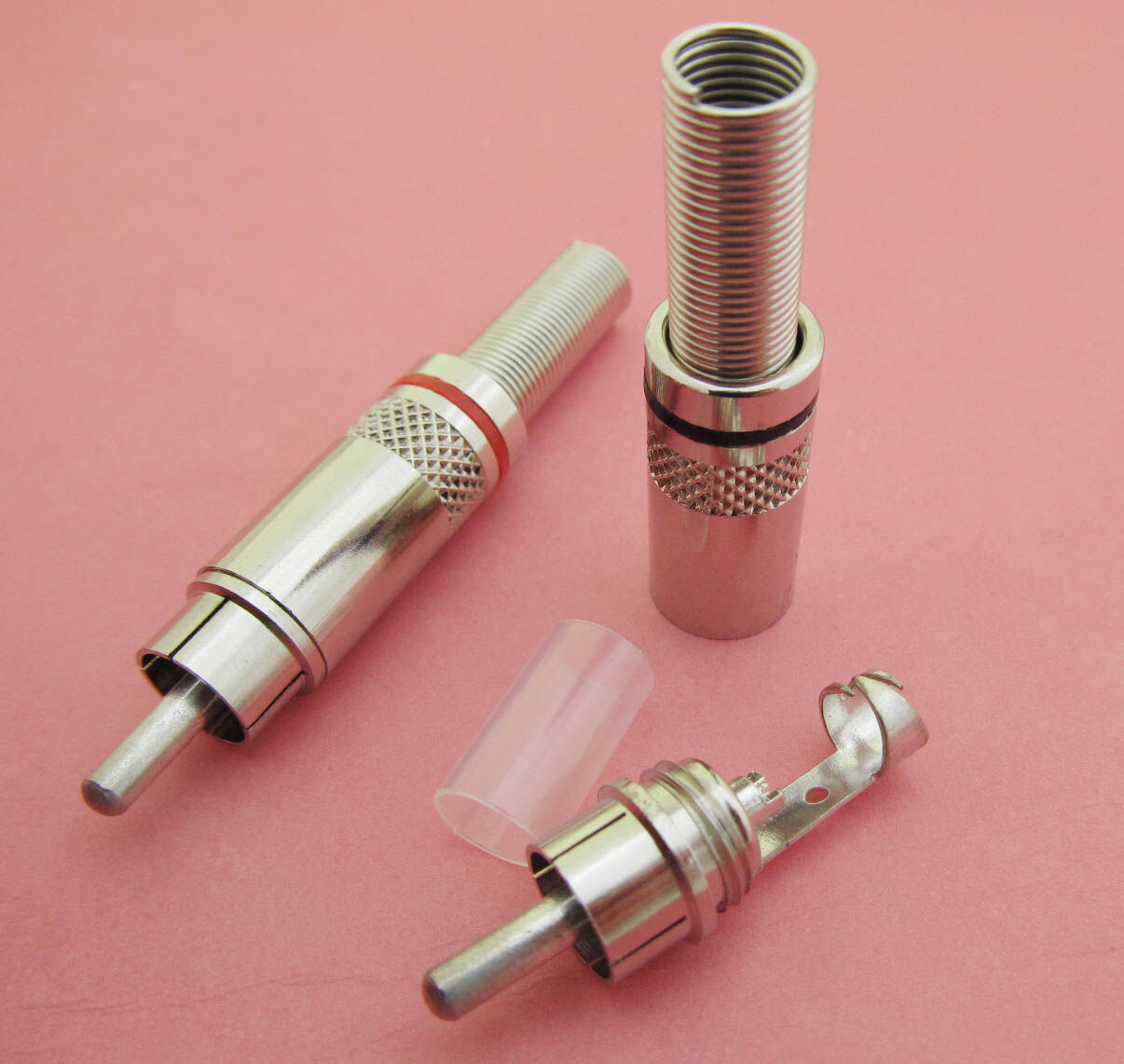 20pcs high quality Nickel RCA Plug audio video Connector w\metal spring