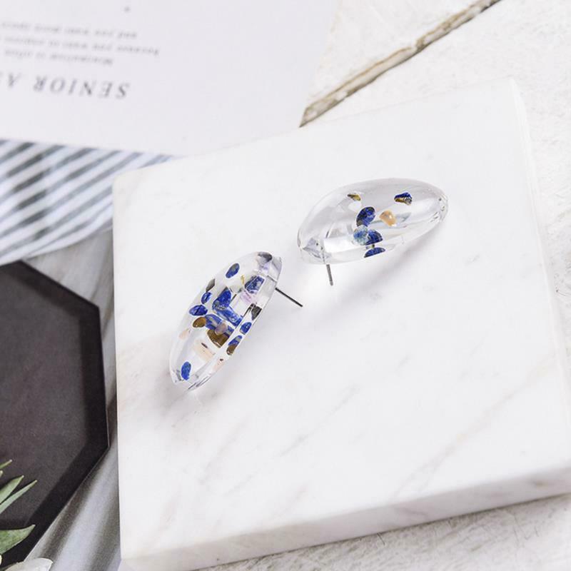 Asymmetric Transparent Acrylic Stone Earrings Bohemian Style Fashion Personal DF