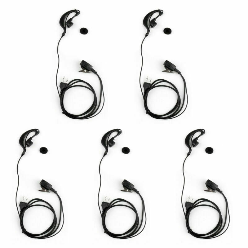 5xG-Shape Ear-Hook Earpiece Headset PTT MIC 2Pin For MIDLAND GXT400 450 Radio
