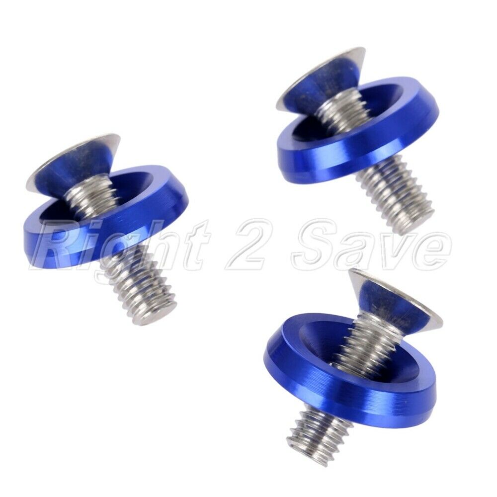 Blue Billet Aluminum Bumper Fender M6 Bolt Washer Screw for  Acura 20Pcs