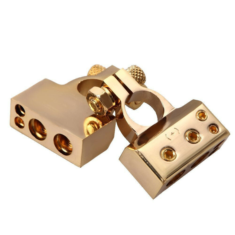2 Pcs Car Battery Terminal Clamps Connectors Positive & Negative 2 4 8 Gauge AWG