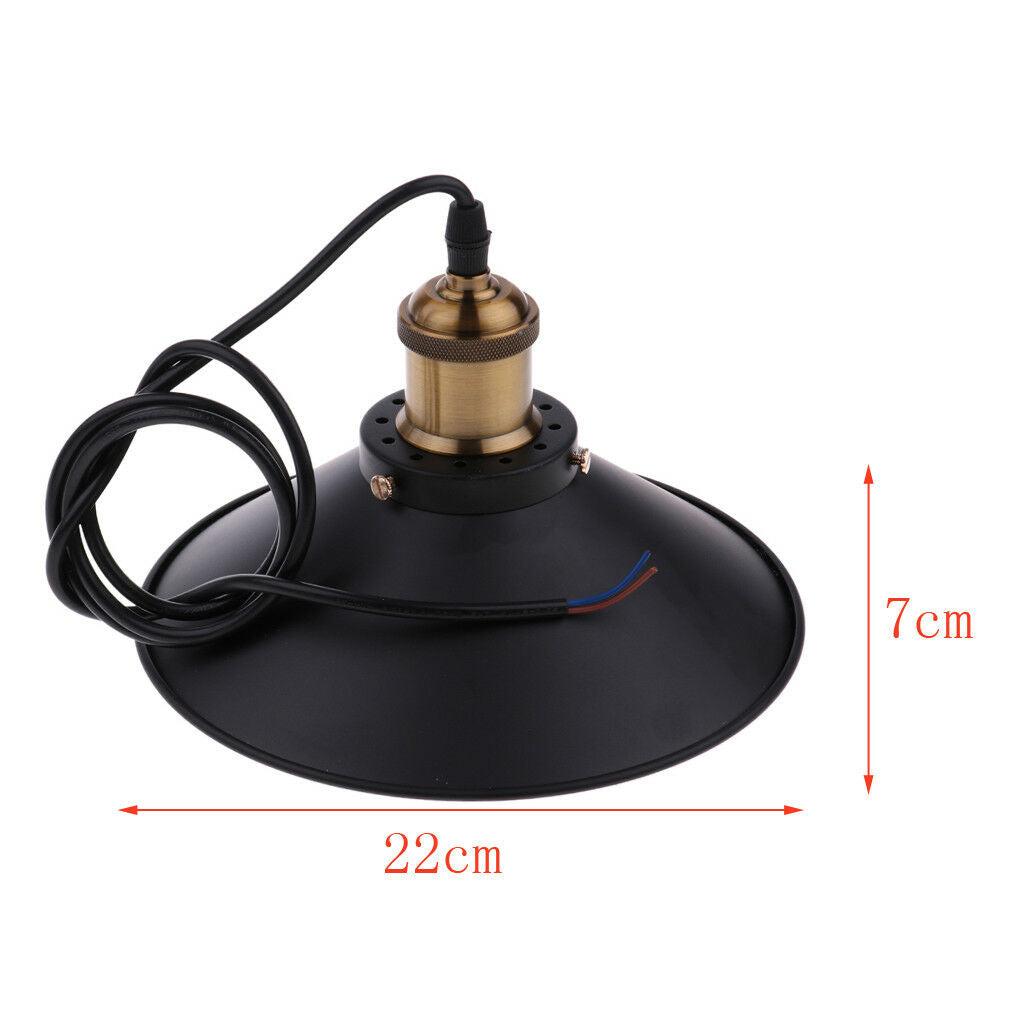Black Ceiling Lamp Shade, Industrial Retro Hanging Light Metal Chandelier