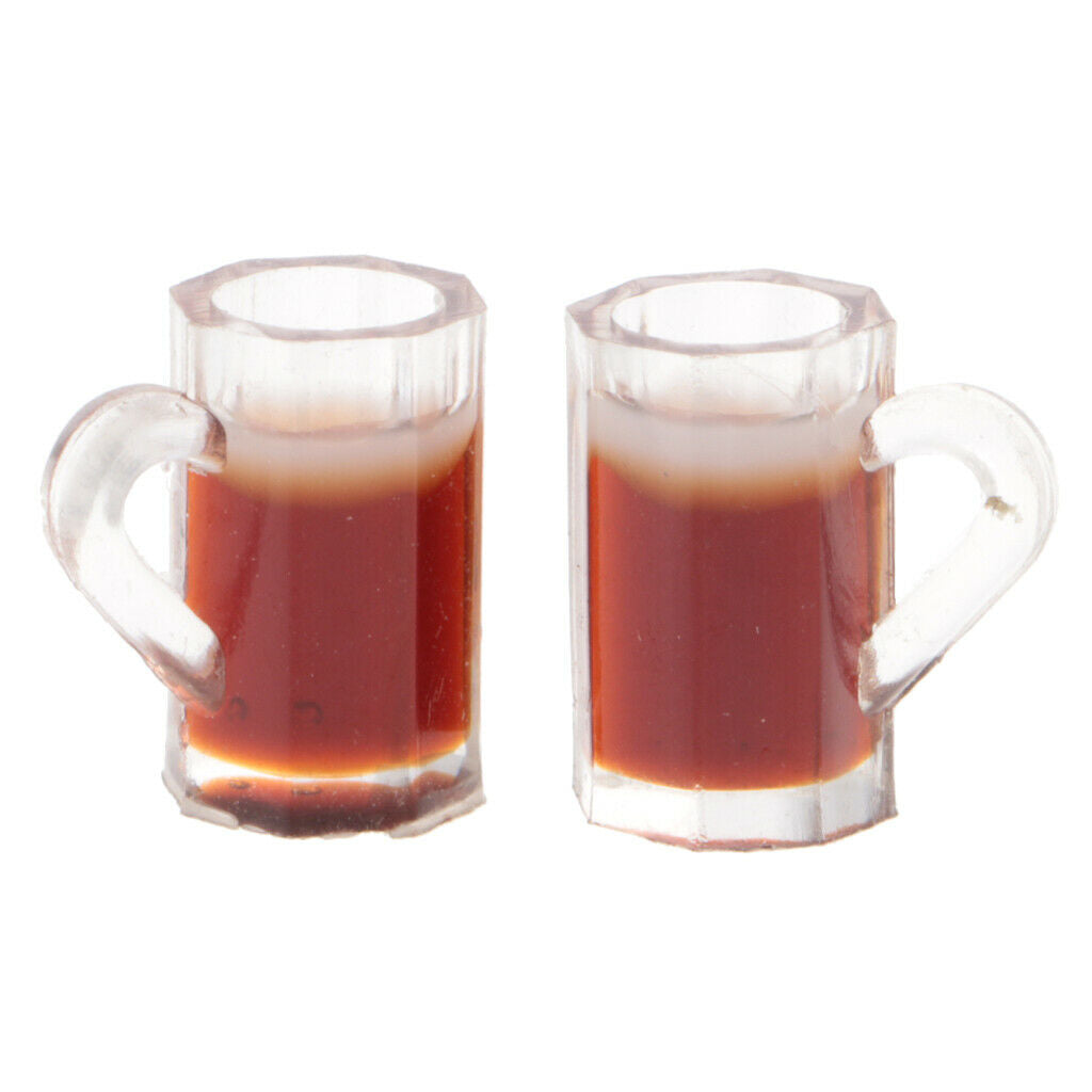 Pair Of Plastic Beer Cups For 1:12 Scale