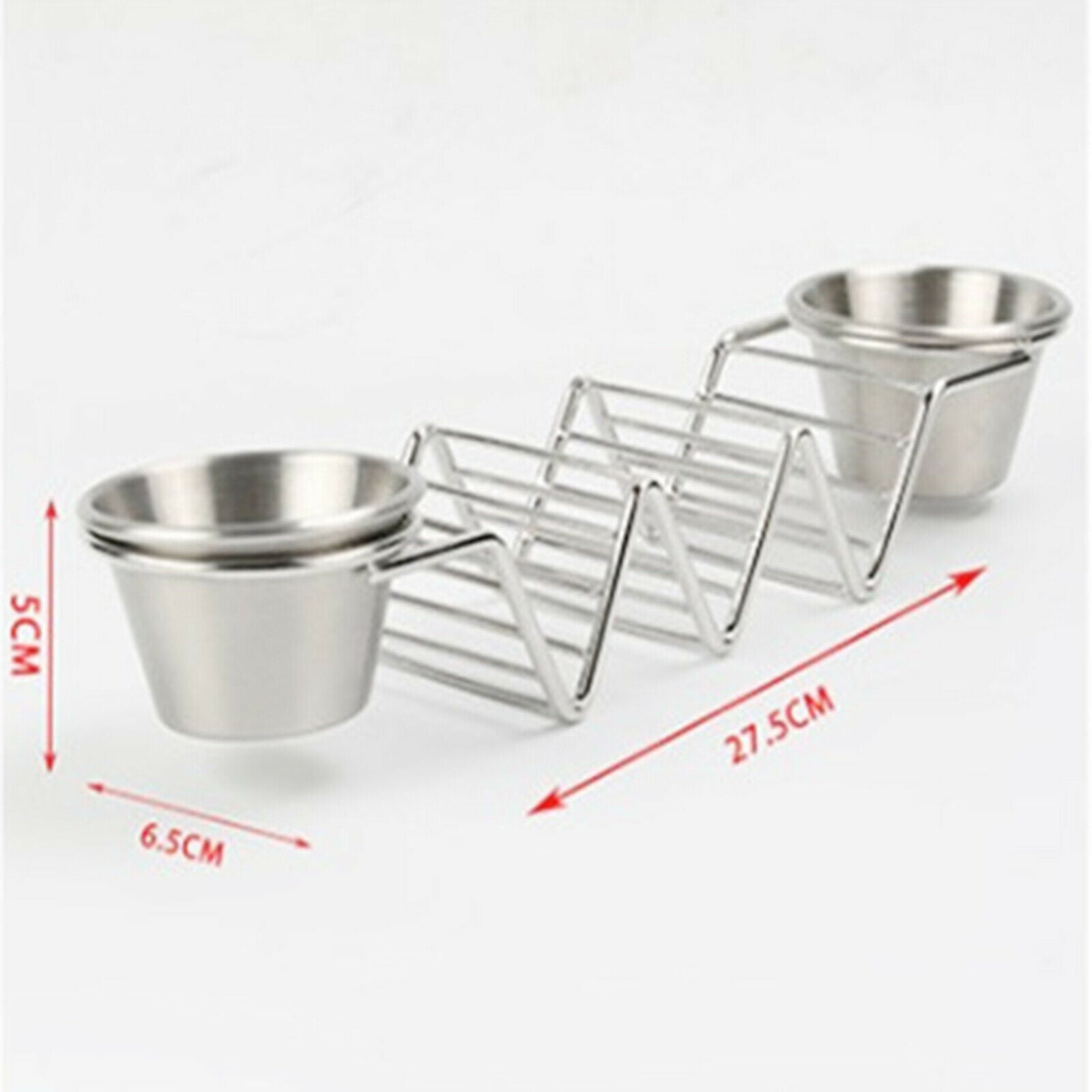 2Pcs Stainless Steel Taco Holder Tray Stand Rack Plate Kitchen Cooking Tool
