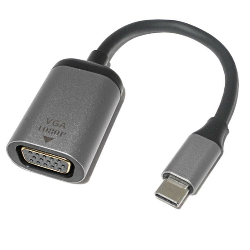2Pcs Type-C to VGA Adapter Cable Typec to VGA  Converter USB3.1 Extend 1080P VM3
