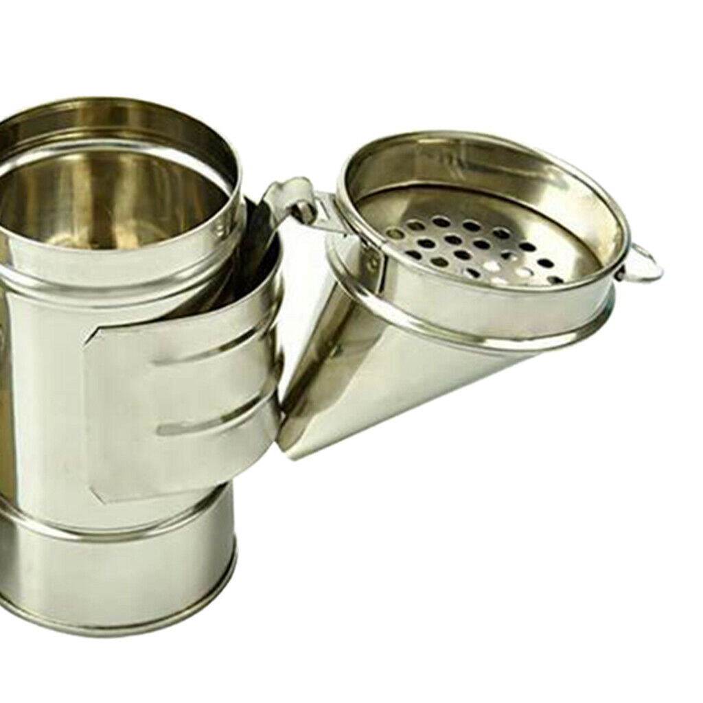 Steel Beekeeping Smoker Manual Bee Smoke Maker Transmitter Kit Hive Box Tool