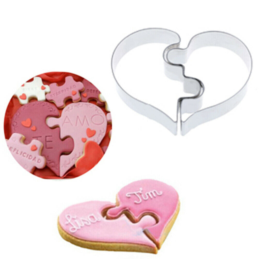 Love Puzzle Cookie Cutter Stainless Steel Wedding Fondant DIY Pastry Baki.l8