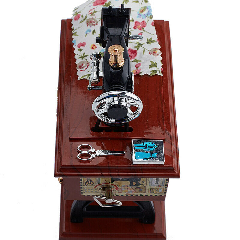 Sewing Machine Music Box Retro Sewing Clockwork Home Crafts Decoration GiftL PT
