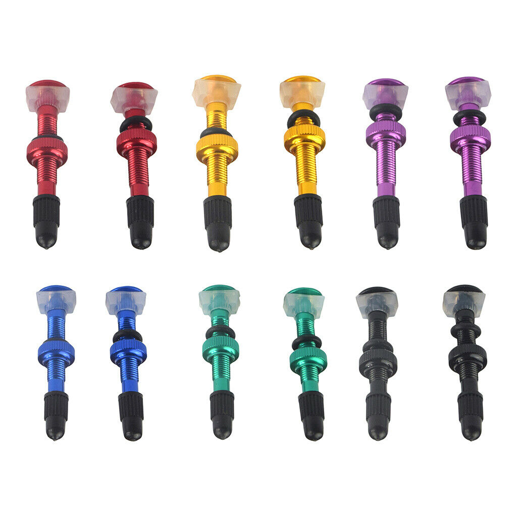 2x Cycling Bike Tubeless Tires Presta Valves Core Universal Removable Black