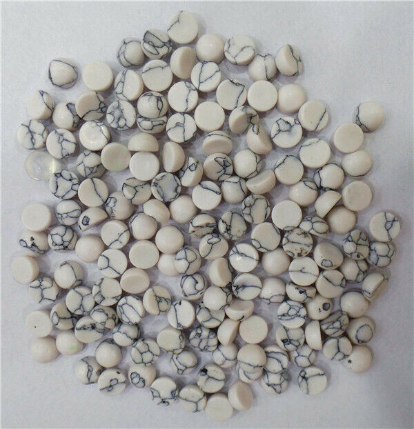 100Pcs 6mm Wholesale White Turquoise Round Cab Cabochon DIY Accessories HH7098