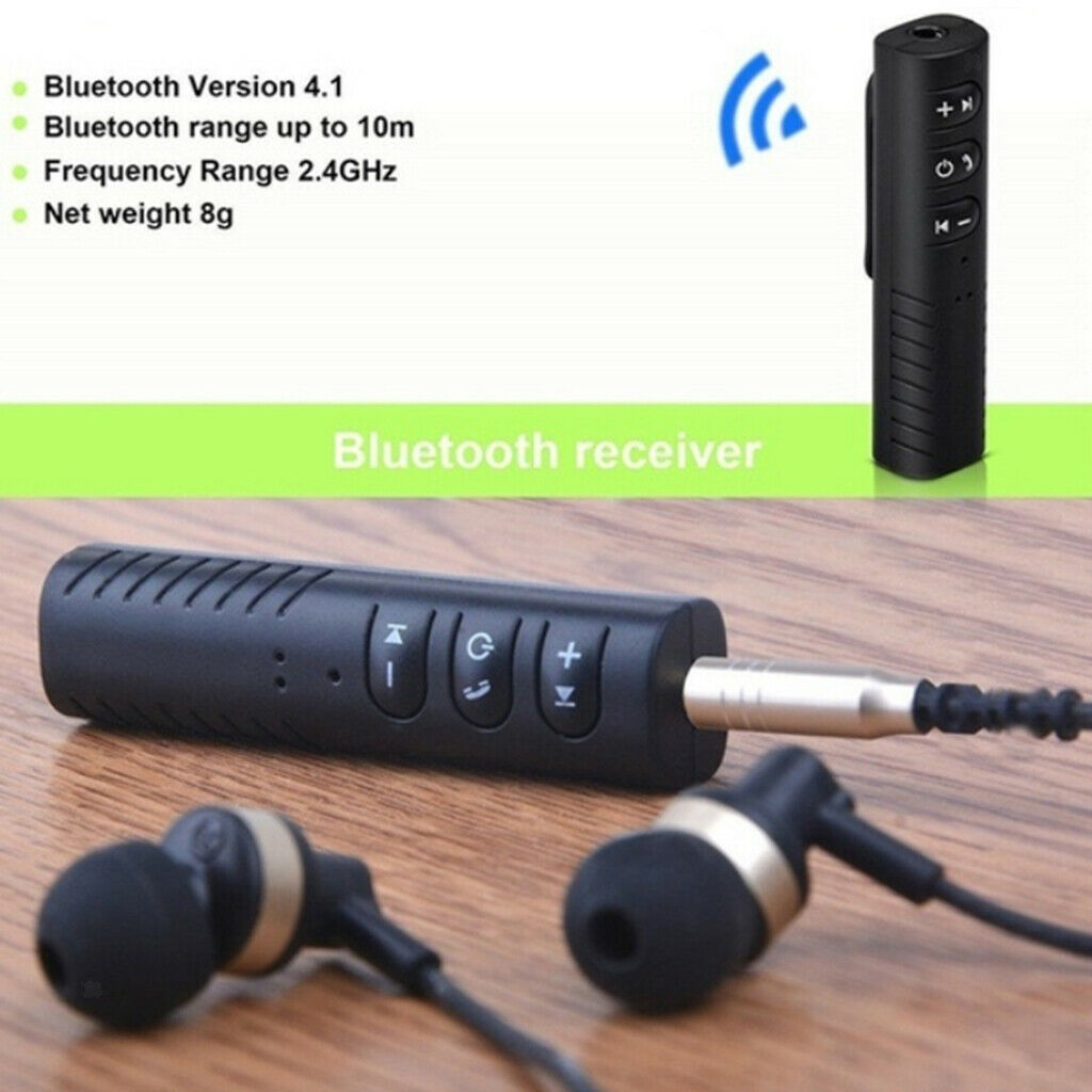 2 Pack Mini Wireless Bluetooth Receiver Car Kit 3.5mm Jack Auxiliary Adapter