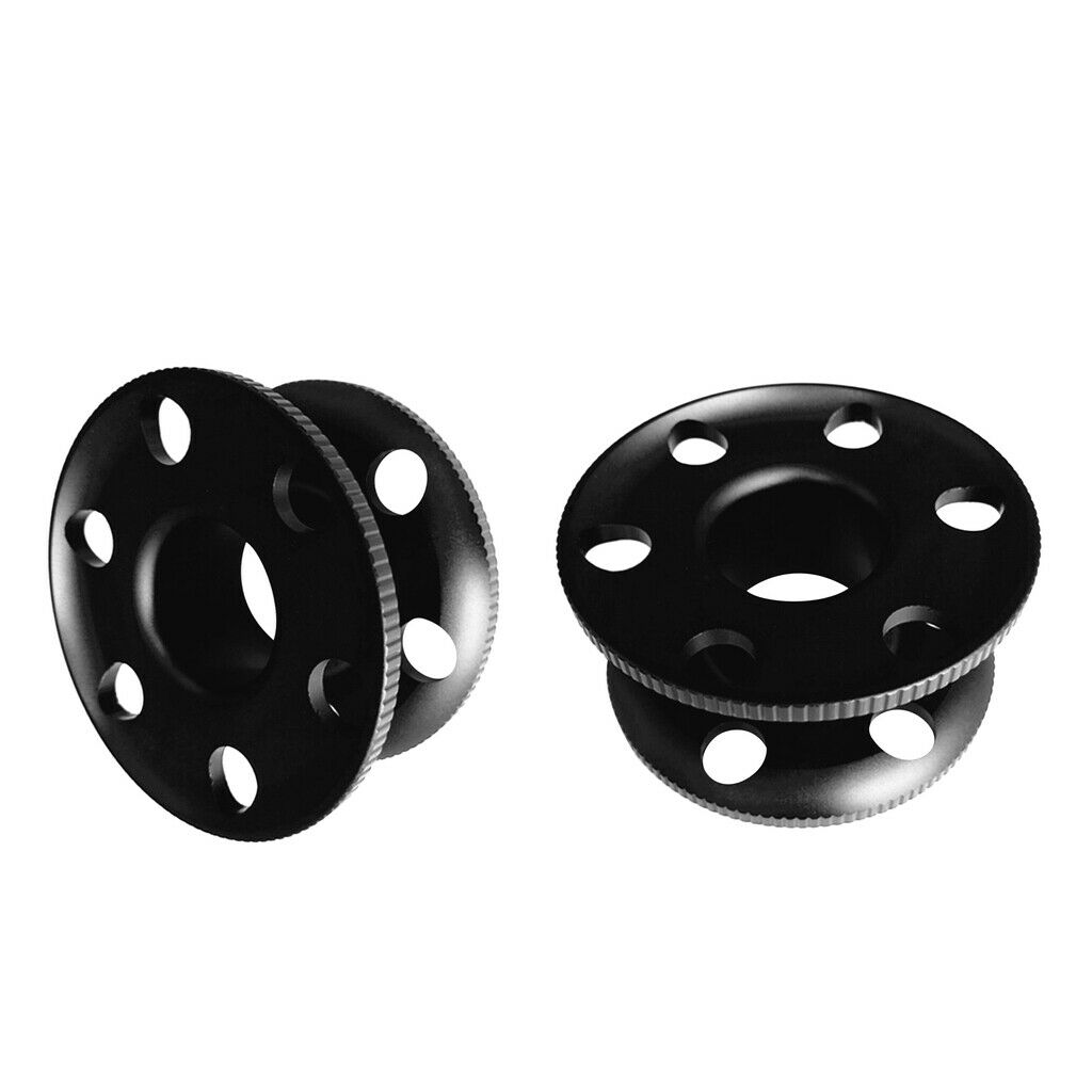2 Pieces Aluminum Alloy Compact Finger Spool Dive Reel Guide Line Spool for