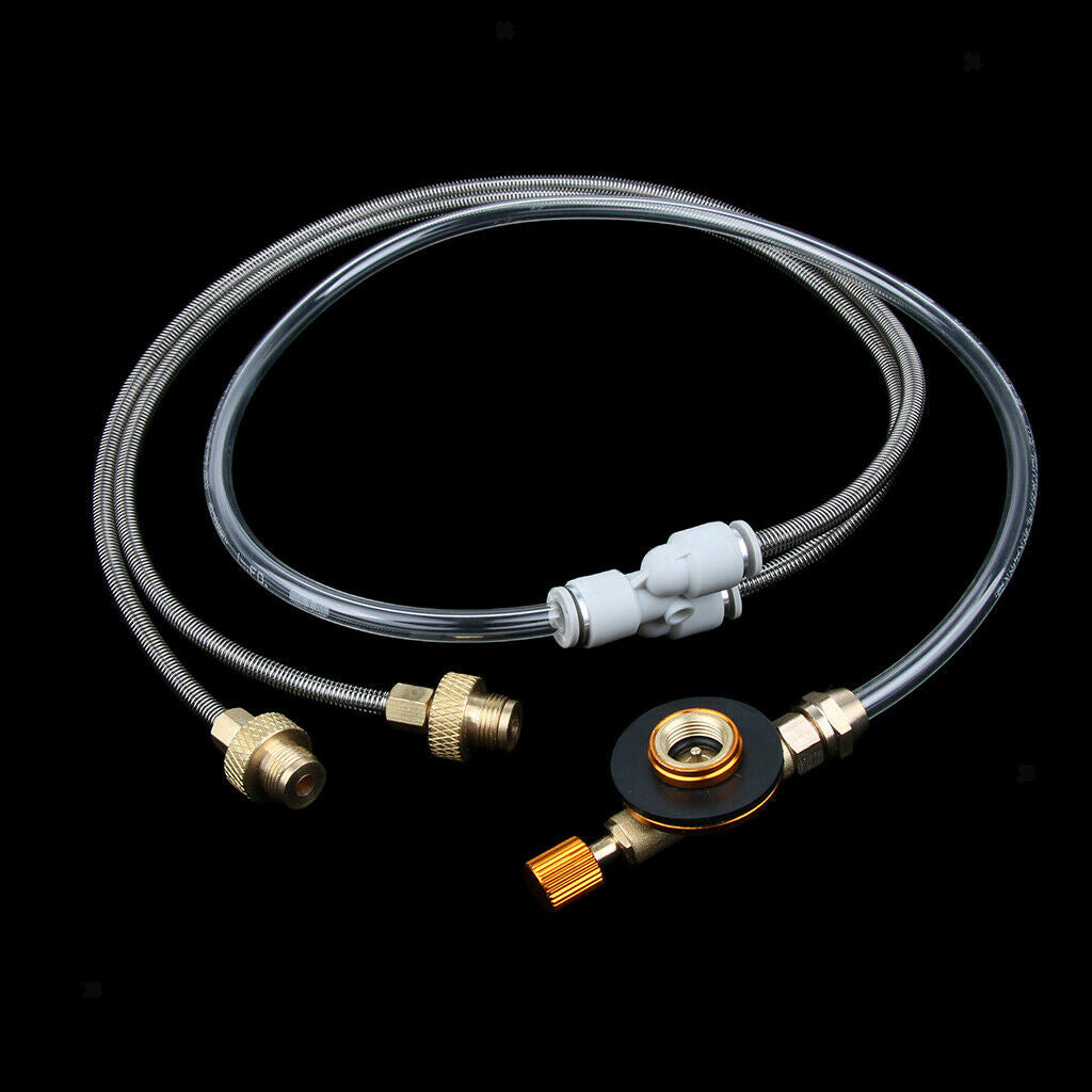 2 Stage Hose Pipe Propane Regulator Adapter for Flat Gas Tank Camping Stove