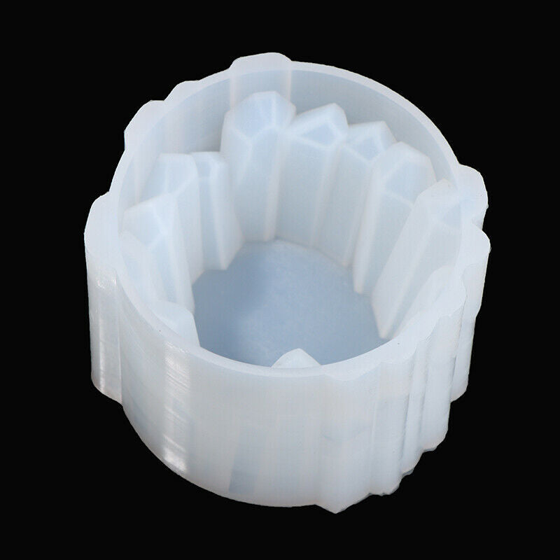 Stone Candle Holder Silicone Mold for DIY UV Expoy Manual Mirror Storage .l8