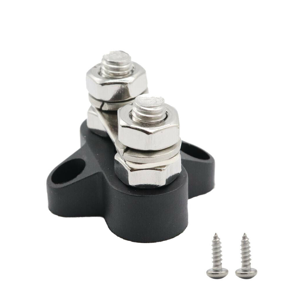 1 Pair DC48V Dual M8 Terminal Stud Bus Bar Power Distribution Box for Boat