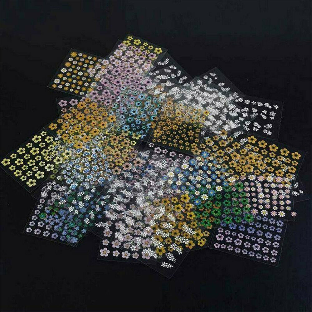 50 Sheets Nail Art Water Decals Stickers Transfers Spring Water Effect Flower UK