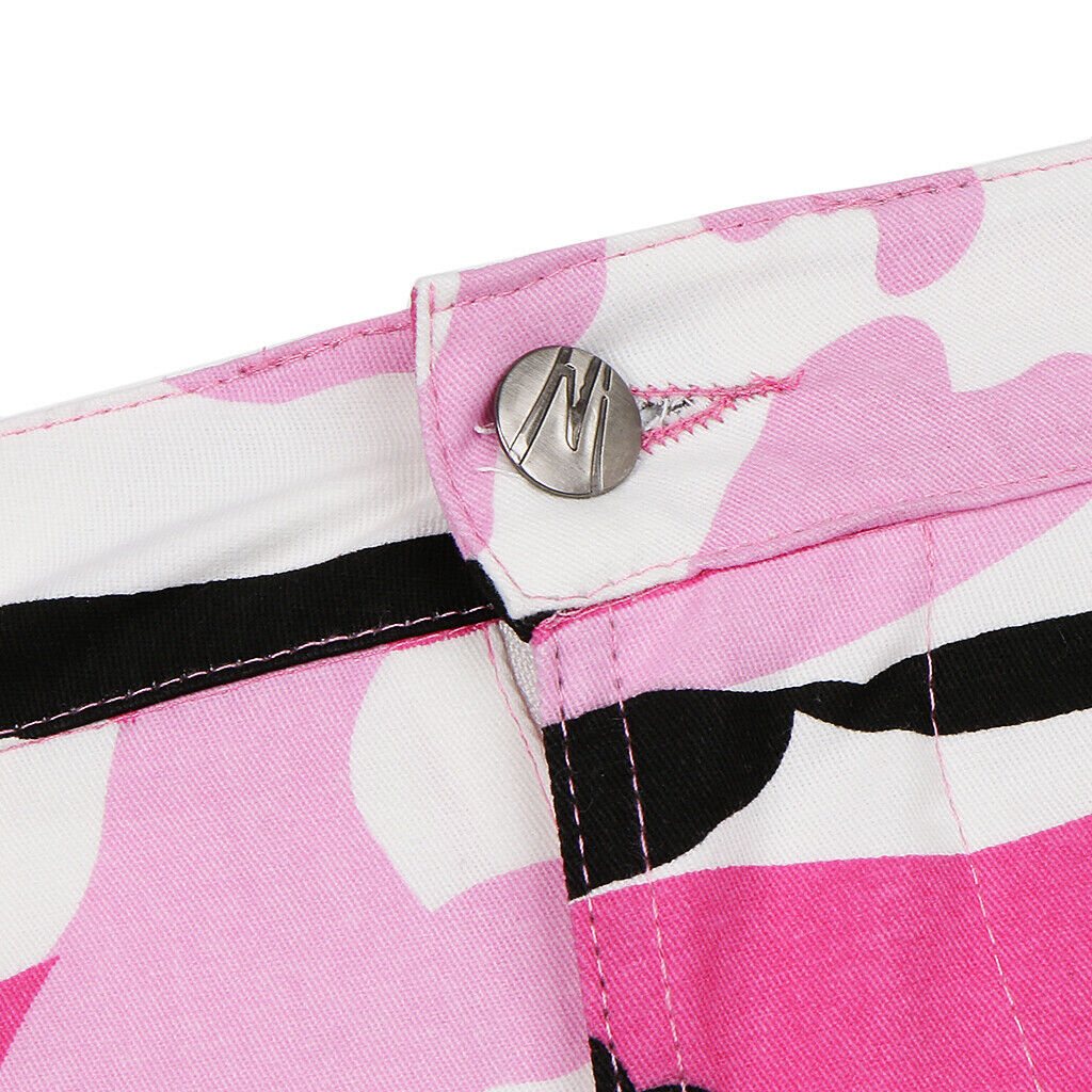 Women Camo Cargo Pants Jogger Casual Trousers Ankle Band BUD Pants Pink S