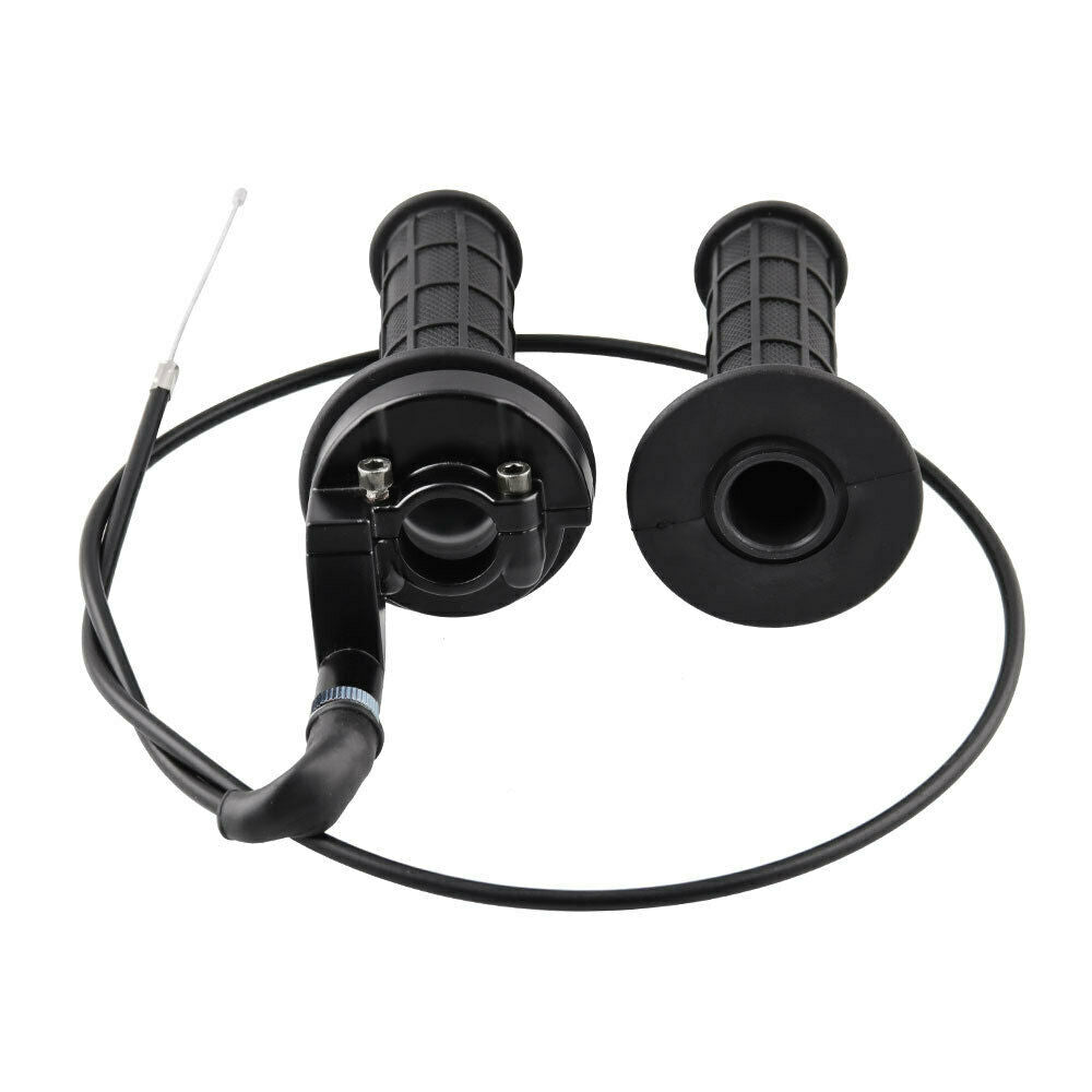 7/8" 22mm Motorcycle Twist Throttle Accelerator Handle Grips and Cable Set