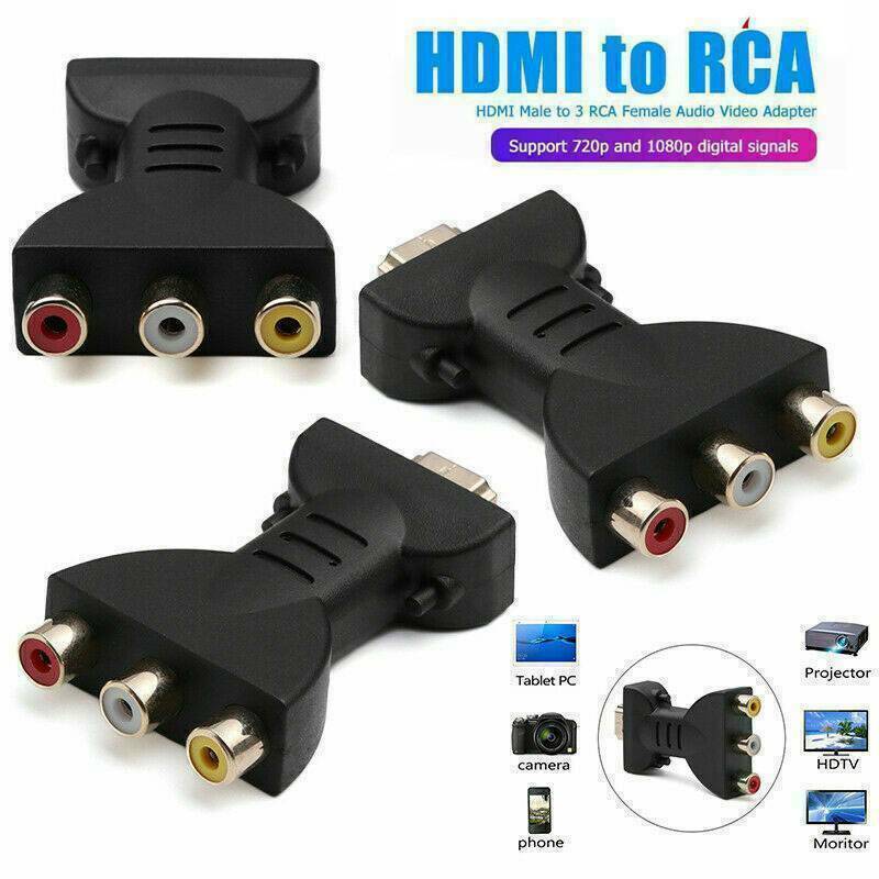 HDMI Male to 3 RCA Female Composite AV Video Audio Adapter Converter for TV PC/