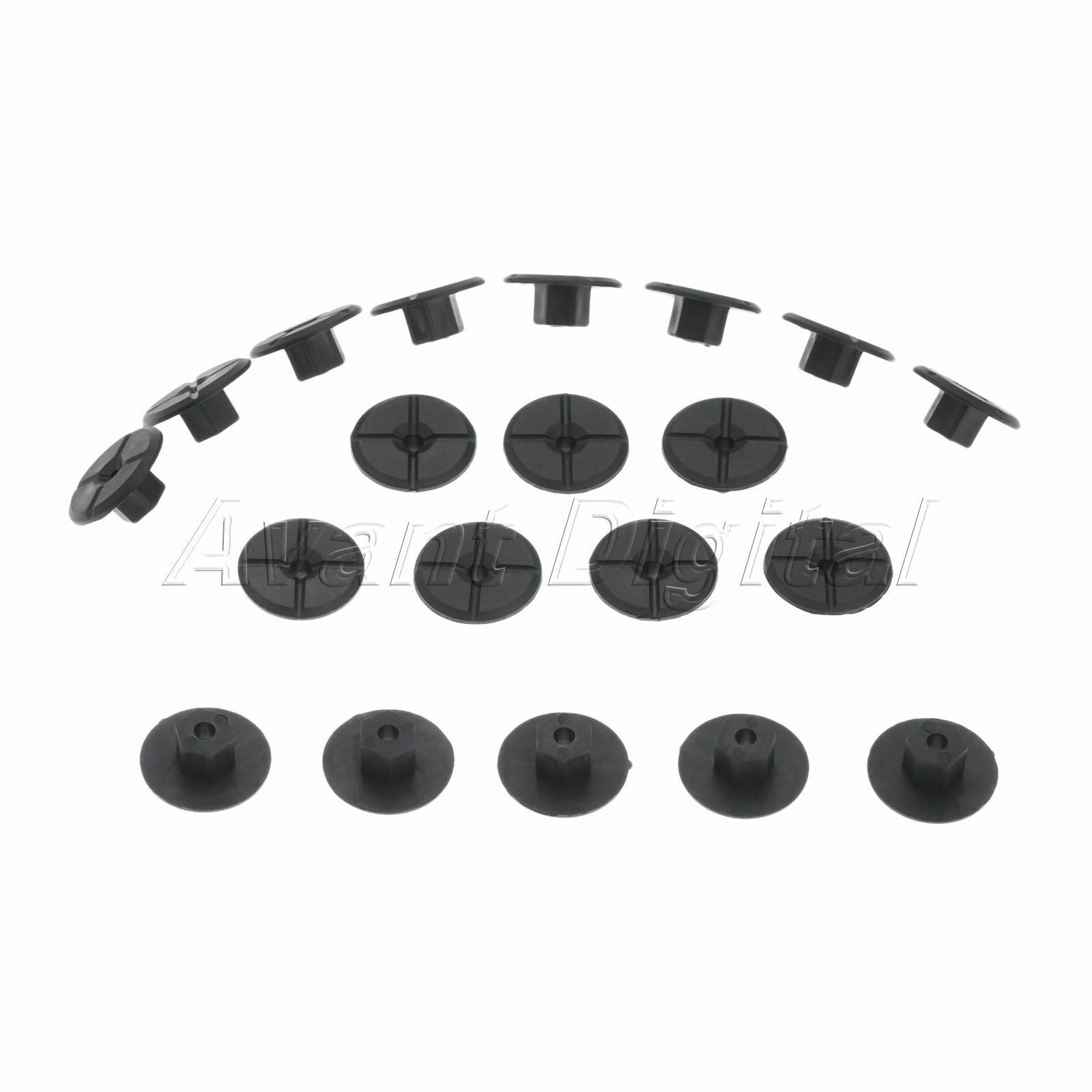 10 X Black Plastic UNTHREADED Nuts clips Fastener Fender Rivets For Mercedes