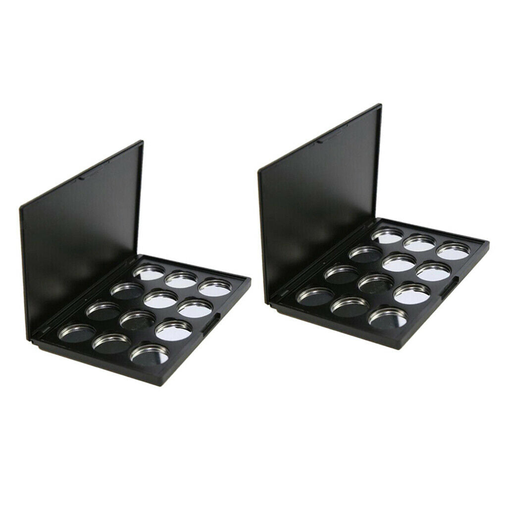 2 Pack 12 Spaces Empty Eyeshadow Palette Concealer Powder Holder Case Tray