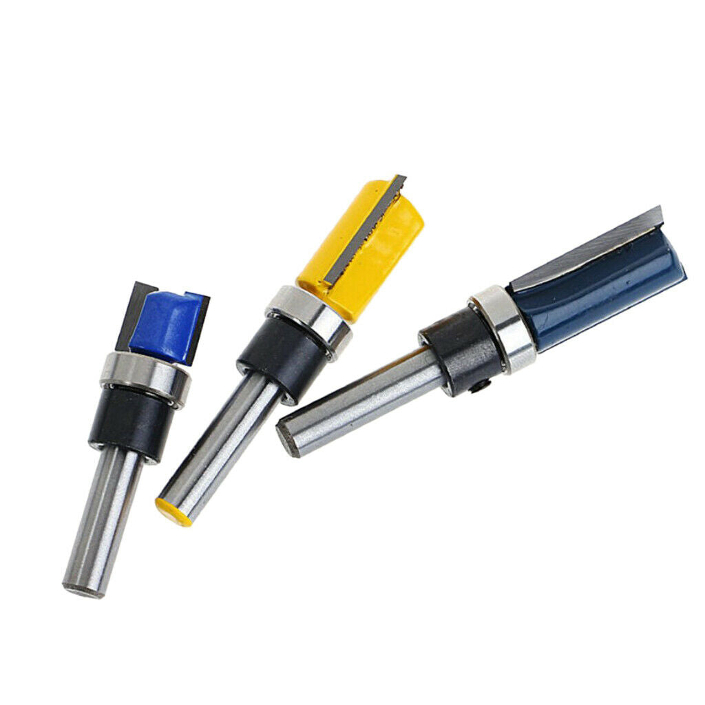 3PCS 1/4 INCH SHANK FLUSH TRIM TRIMMER WORKTOP LAMINATE CUTTER ROUTER BIT