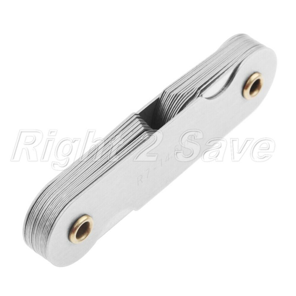 R7-14.5mm Radius Gauge Gage Folding 32 Blades Metalworking Measuring Tool Steel