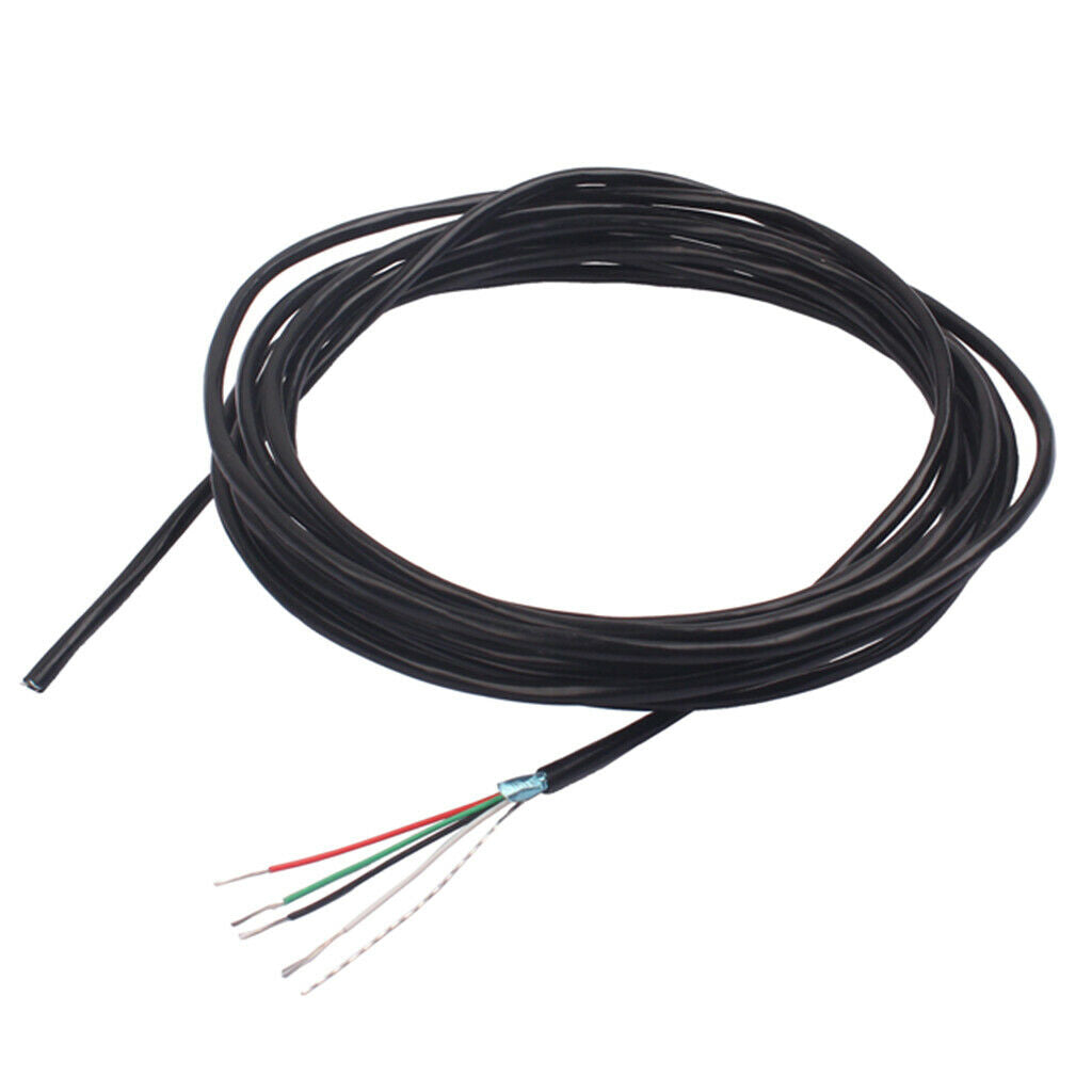 Shielded 4-wire Guitar Connection Cable, 24 AWG, Black