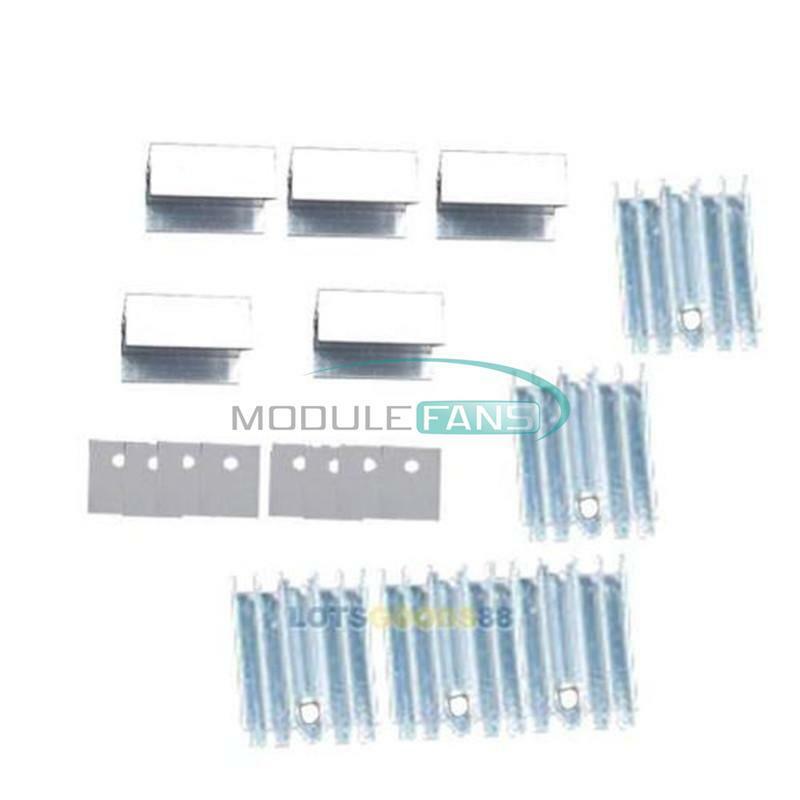 10PCS 20x15x11mm Aluminum Heatsink Heat Sink Screw Kits for Transistors TO-220