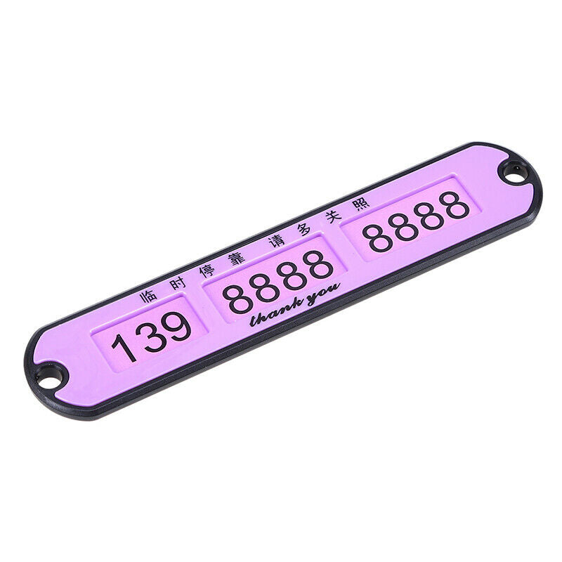 Sucker Parking Phone Number Notice Plate Car Temporary Stop Accessories Purple