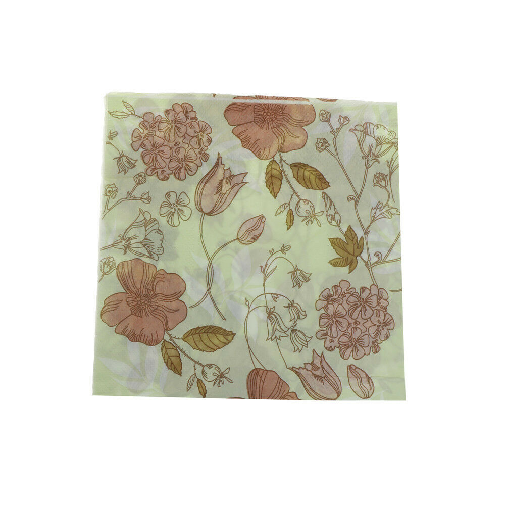 20X wedding party napkins printed flower paper napkin for party supplies decBDA