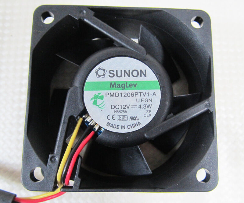 5pcs SUNON PMD1206PTV1-A 60x60x25mm 6025 DC Fan 12V 4.3W 5pin Connector 3 wires