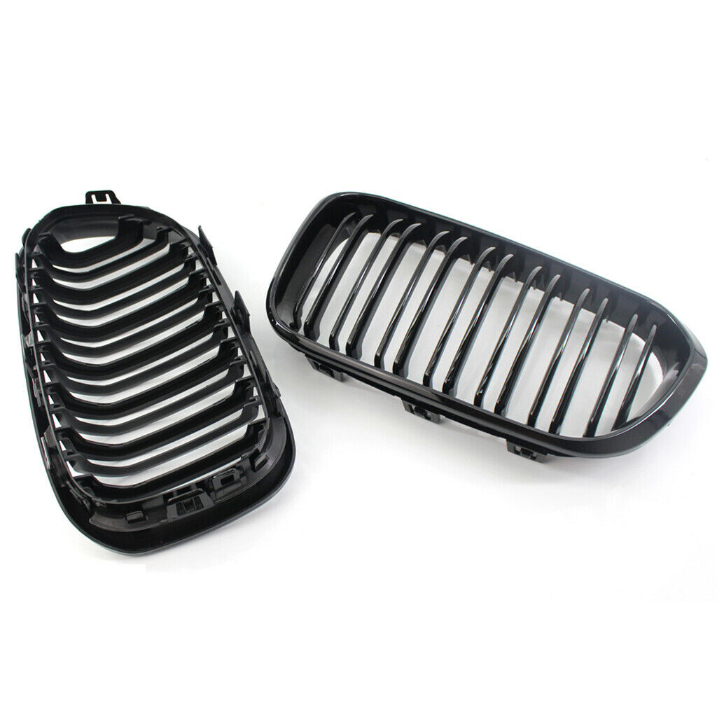 Black Front Grills Grille For BMW F20 2015-2017 ABS Gloss Black Grills