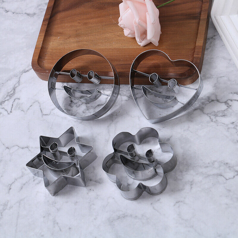 4Pcs/Set Smiling Face Cookies Cutter Pastry Cake Decorating Mold Kitchen .l8