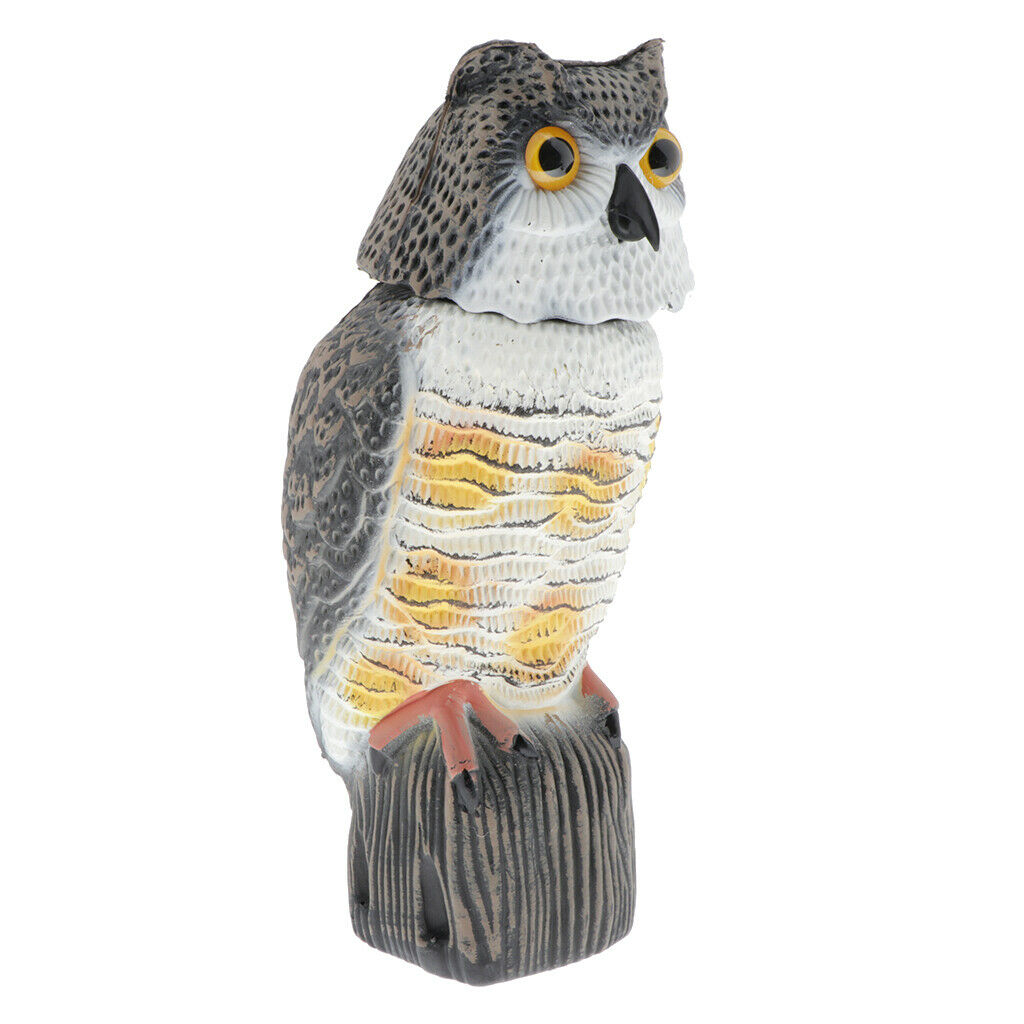 Vivid Owl Decoy Animal Statue Weed Pest Control Bird Scarer Lawn Ornament A