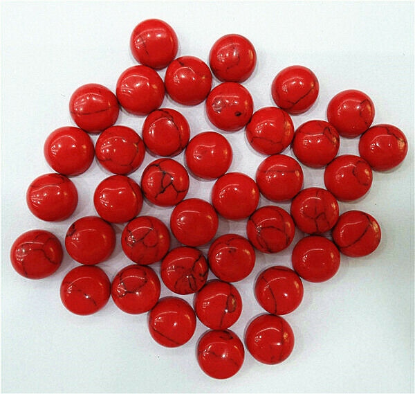 100Pcs 8mm Wholesale Red Turquoise Round Cab Cabochon DIY Accessories HH7052