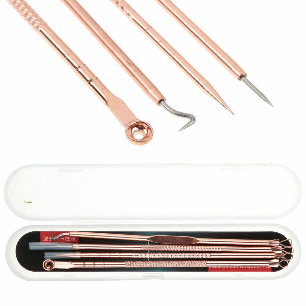 4x Blackhead Whitehead Pimple Spot Comedone Acne Extractor Remover Popper Tool